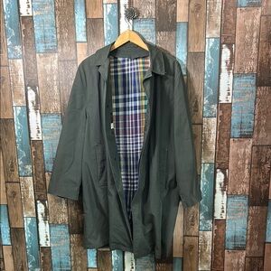 Men's army green & plaid Green Coat